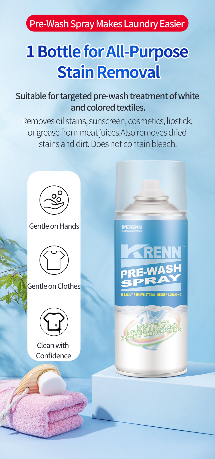 Pre-Wash Clothing Spray
